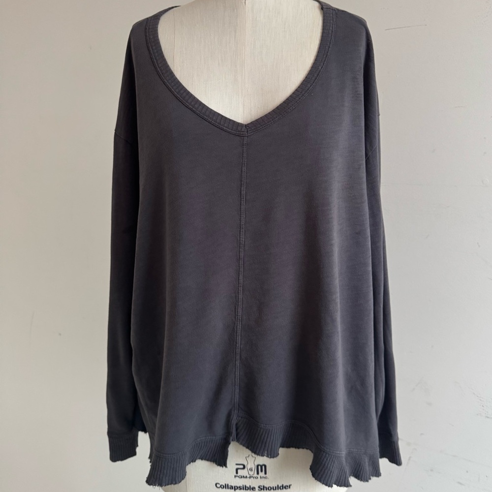WILT 💯 cotton asymmetrical drapey top L